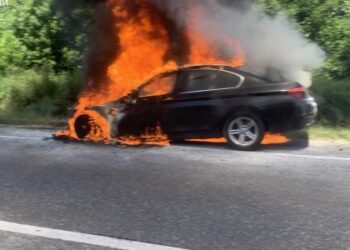 На трасі Львів-Тернопіль згоріло авто (відео) — Львівщіна