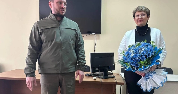 Нова очільниця  територіального центру екстреної медичної допомоги та медицини катастроф Херсонської області Галина Салдан. Фото: Олександр Прокудін/Telegram.