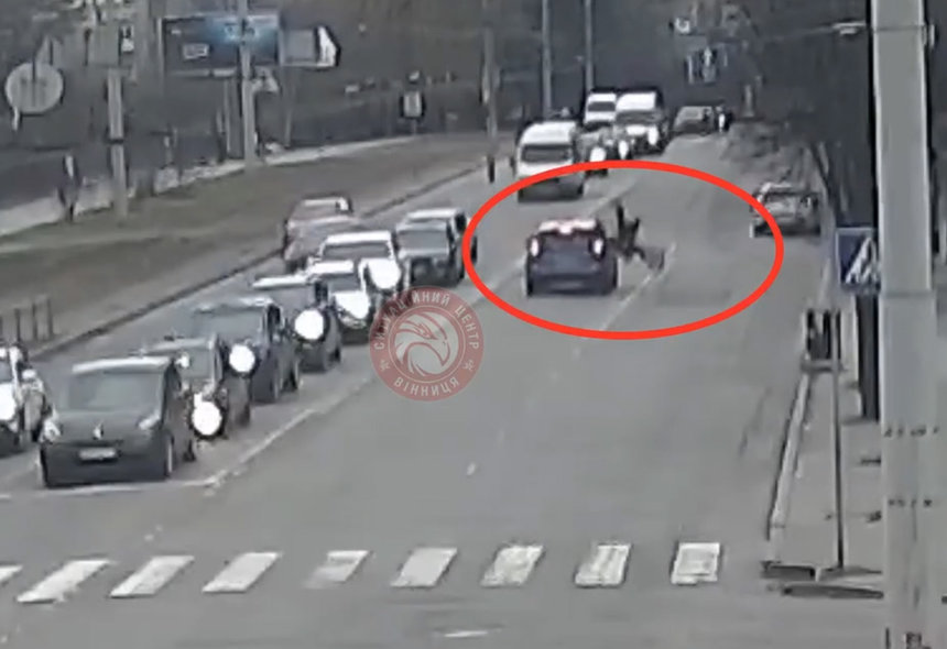 Новини Вінниці / Від «зебри» за 10 метрів: у Вінниці від удару автівки пішохід «летів» з піруетом 