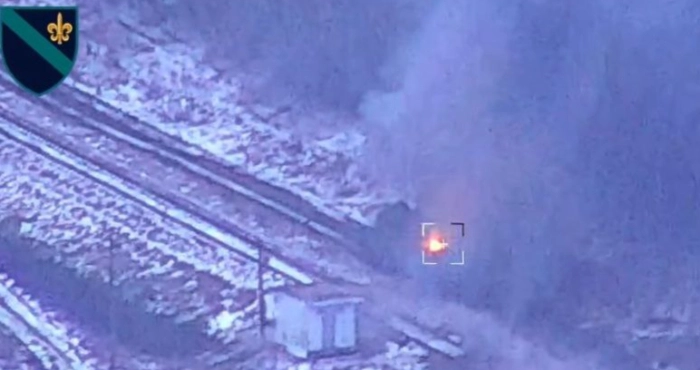 Кадри ліквідації російського ЗРК Оса. Скріншот з телеграм-каналу Бутусов-плюс.