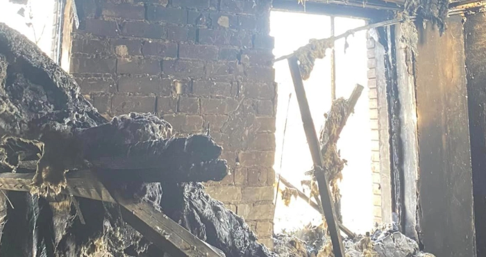 Наслідки обстрілу будинку викладача Херсонської державної морської академії. Фото: Сергій Волошинов/Facebook.