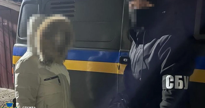 Затримана херсонська колаборантка. Фото: Затримана херсонська колаборантка. Фото: Служба безпеки України/Telegram.