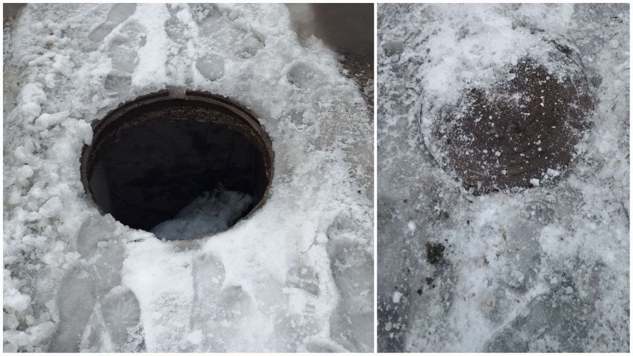 Новости Днепра про Жители одной из улиц Днепра год прожили с открытым посреди дороги люком