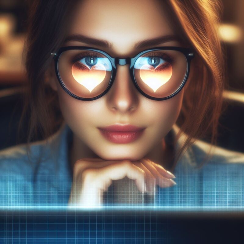 жінка за комп'ютером