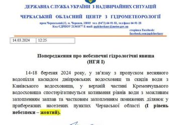 На Черкащині може затопити населені пункти — Новости Черкасс