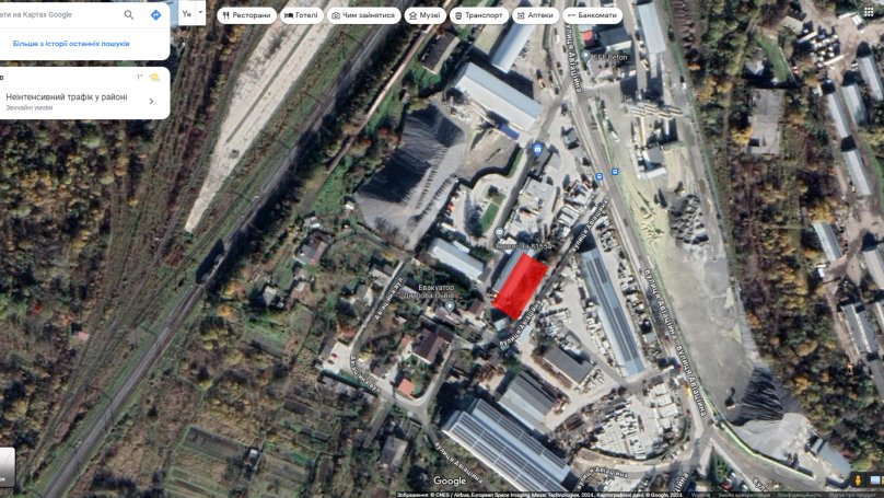 Розташування земельної ділянки, яку готують до продажу: скриншот з maps.google.com