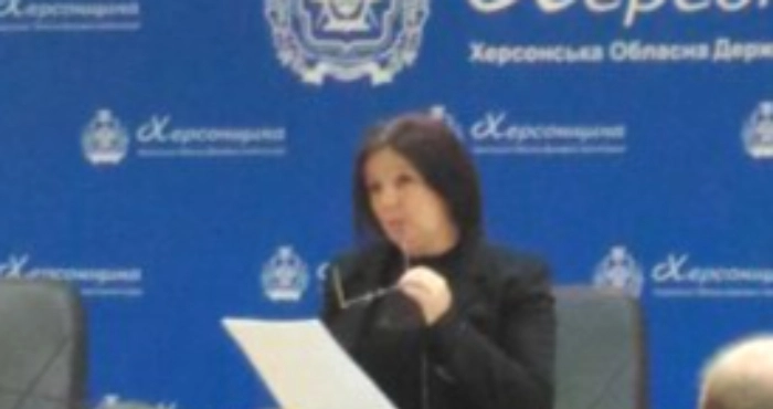 Підозрювана у колабораціонізмі заступниця голови окупаційної адміністрації Херсона Олена Феодосієва. Фото: Херсонська обласна державна адміністрація.