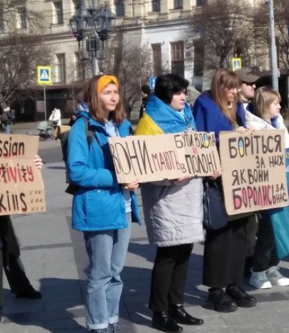 Акція "Не мовчи, полон вбиває" у Львові 9 березня. Фото: Богдан Звоник/Суспільне Львів