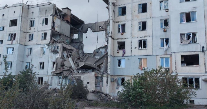 Наслідки обстрілів Козацького російською армією. Фото: Херсонська ОВА