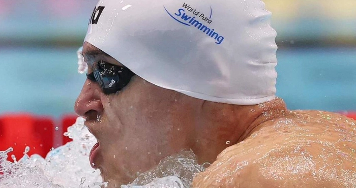 Херсонський плавець Андрій Драпкін. Фото: Херсонська обласна військова адміністрація/Telegram.