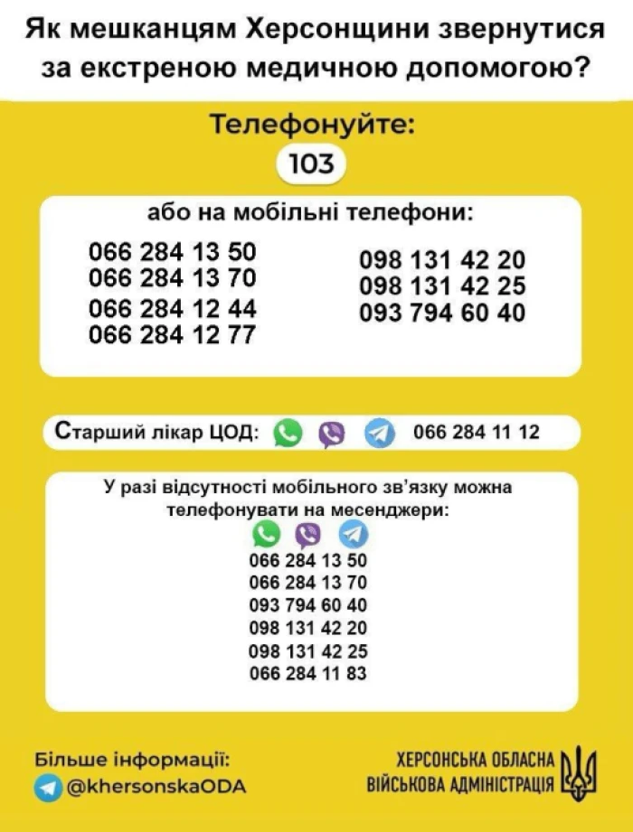 Інфографіка екстрених номерів