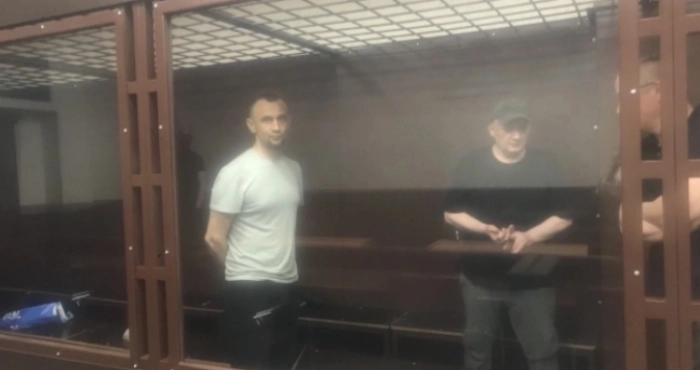 Суд над викраденими херсонцями. Фото: російські ЗМІ.