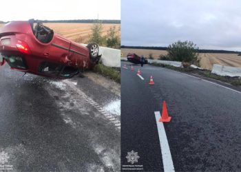 Авто знесло бетонний відбійник і зупинилось на даху: серйозна ДТП на Тернопільщині | Терміново новини Тернополя