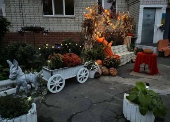 Осінній затишок біля під’їзду: жителі Тального створили популярну фотозону — Новости Черкасс