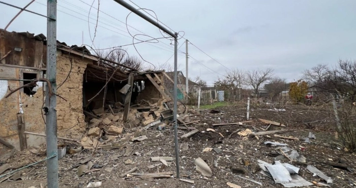 Наслідки обстрілу російськими військами одного з населених пунктів на Херсонщині, грудень 2024 року. Поліція Херсонської області/Telegram