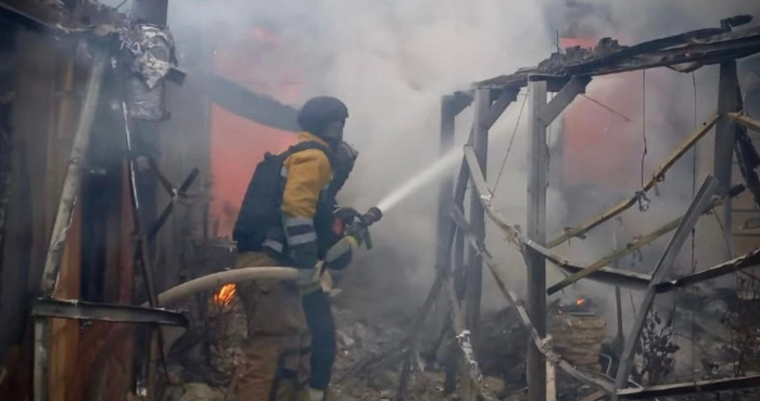 Пожежа від обстрілу росіян / ДСНС України