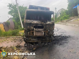 Наслідки атаки дрона / Херсонська МВА