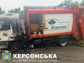 Наслідки атаки дрона / Херсонська МВА