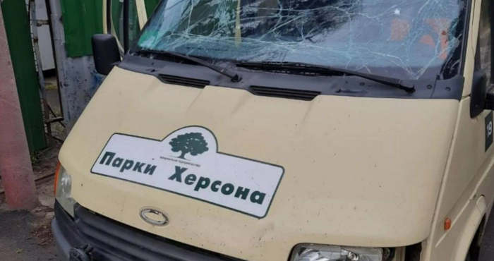 Наслідки атаки дрона / Херсонська МВА