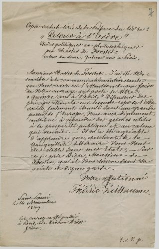 У Львівському держархіві оприлюднили лист прусського короля 1849 року – 01