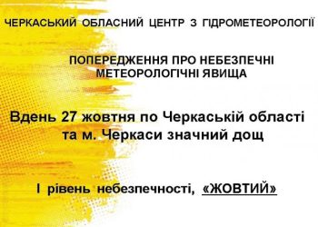 Значний дощ буде на Черкащині — Новости Черкасс