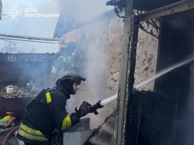 Ліквідація наслідків пожежі / ДСНС Херсон