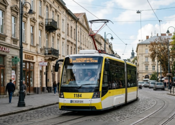 9 Трамвай в місті Львів
