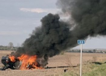 Позашляховик Audi Q8 згорів через ДТП на Львівщині — Львівщіна