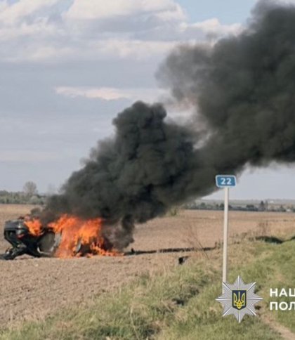 Audi Q8 повністю згорів через ДТП на Львівщині