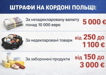 Українців штрафують на кордоні з Польщею: нові правила в’їзду, обмеження на валюту та заборонені продукти