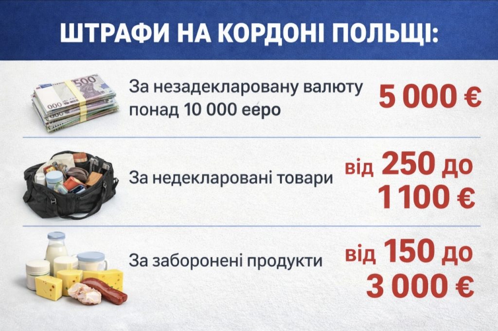 Як уникнути штрафів при перетині кордону з Польщею українцям у 2026 році